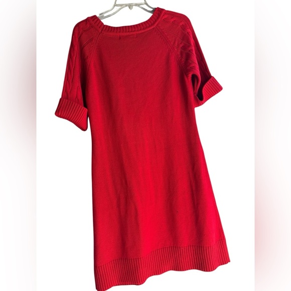 Red sweater dress by Jessica Howard size medium midi below the knee - Picture 6 of 12